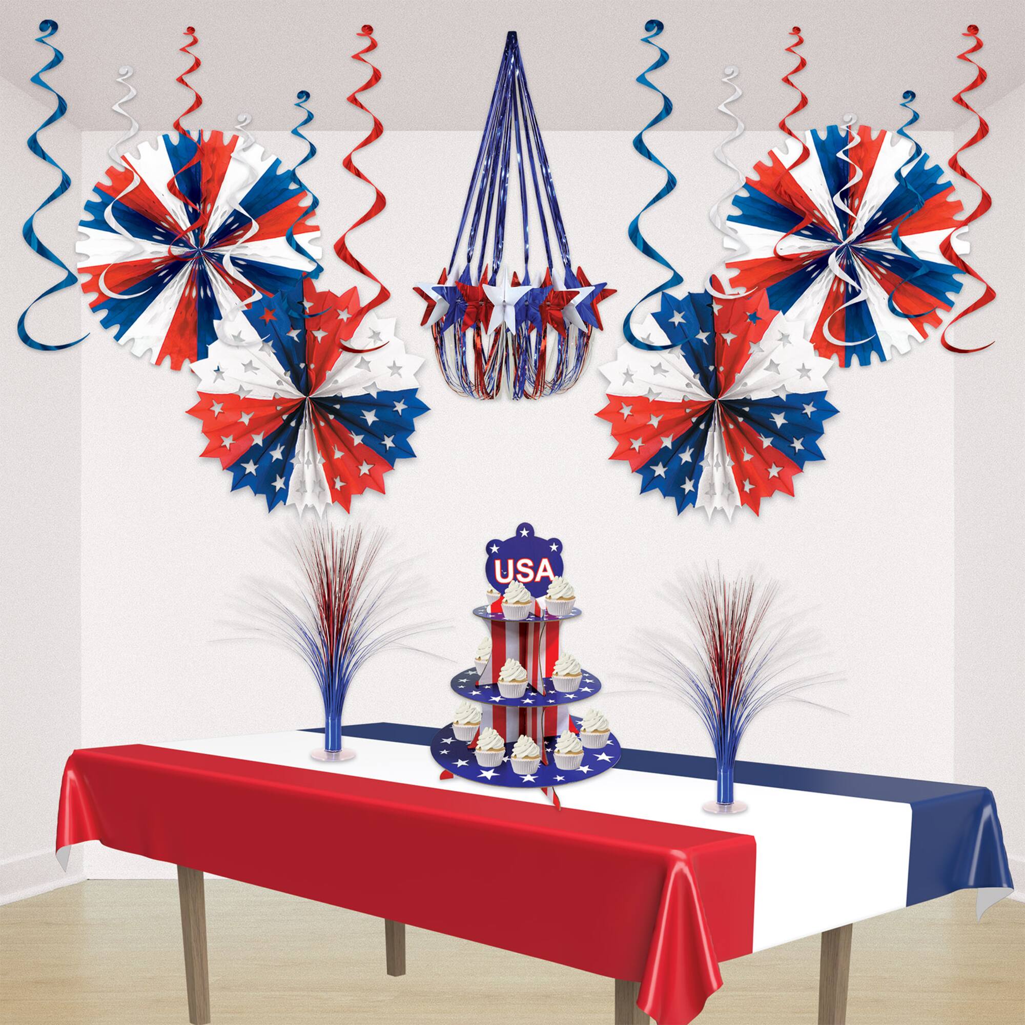 Beistle 54" x 108" Patriotic Plastic Table Covers, 2ct.